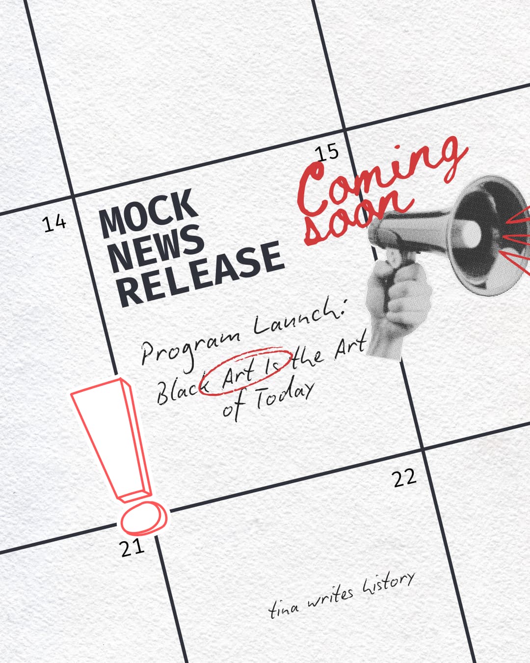 Mock News Release for Program Launch: Black Art Is the Art of Today